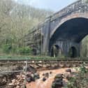 One of the flood-damaged sites on the Tarka Line, between Crediton and Exeter, was one of nine sites washed out as a result of flooding from the River Creedy