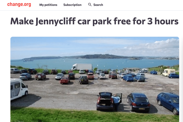 The online petition, which started yesterday (Monday 9 March), argues the current one-hour free period is not long enough for visitors to enjoy the beach, coastal walks or nearby businesses such as the Jennycliff Café.