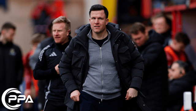 Gary Caldwell at last Saturday's game against Northampton, his last for the club (Image- PPAUK)