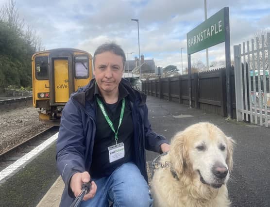 Tim Steer at Barnstaple train station. Credit: Tim Steer