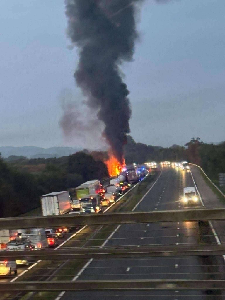 M5 in Devon hit by major delays after lorry fire