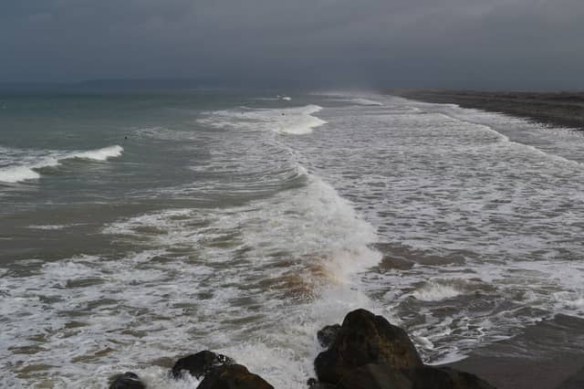 Stormy waves at Westward Ho! © Copyright David Martin