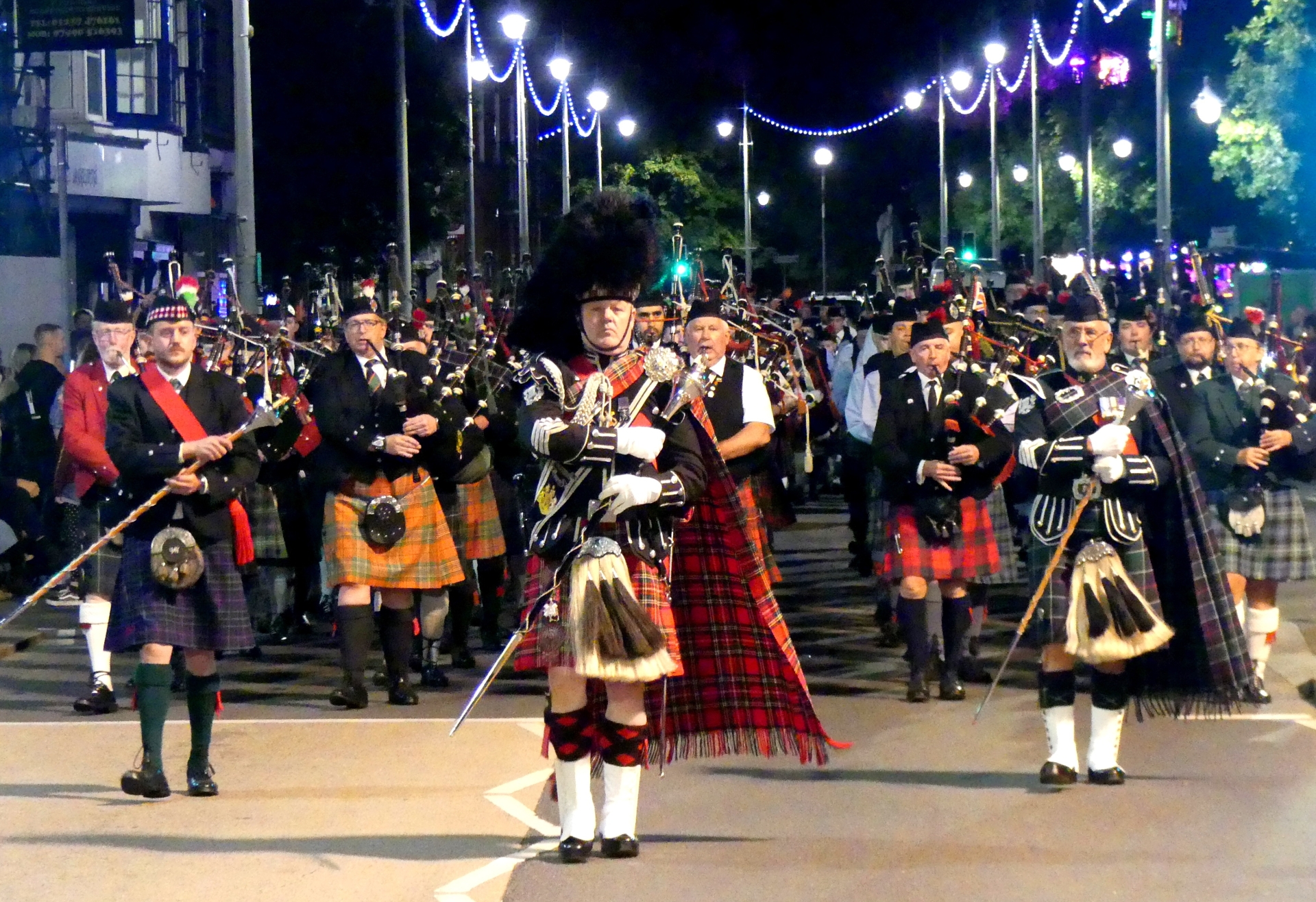 The Bideford Massed Pipes and Drums parade along the quay is a sight to behold – and hear! Credit: Graham Hobbs