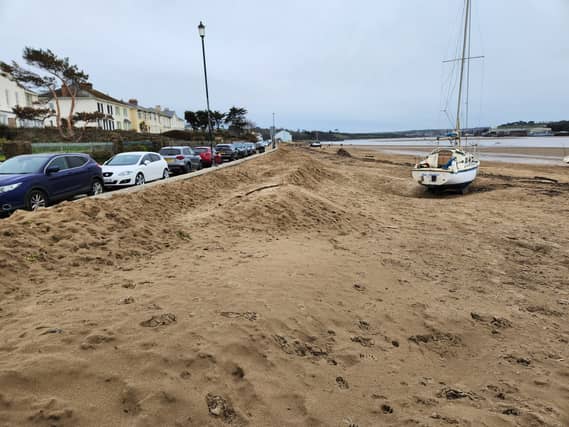 Instow beach, where sand replenishment is crucial for protecting the dunes and managing flood risk
