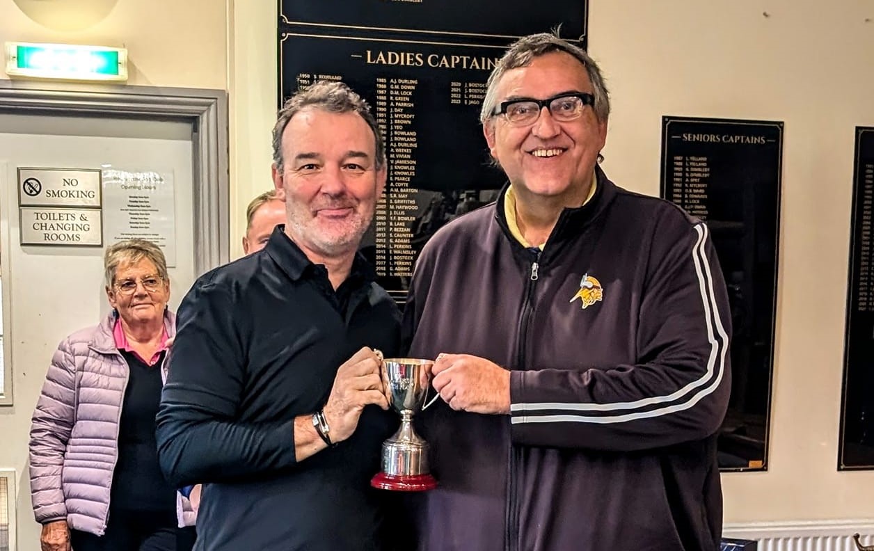 Holsworthy Foursomes, winners Roger Pope and Karl Palmer, who will now represent the club in the National Daily Mail Foursomes competition