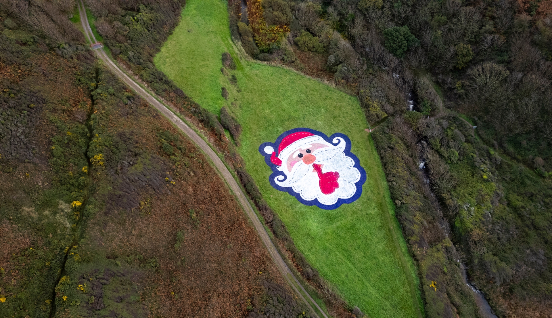 Giant chalk Santa appears in North Devon