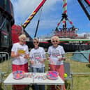 Three members of Soroptimist International Barnstaple and District, the Oceanfest last month, handing out bags of drink spiking deterrents to festival-goers. Credit: Barnstaple Soroptimists