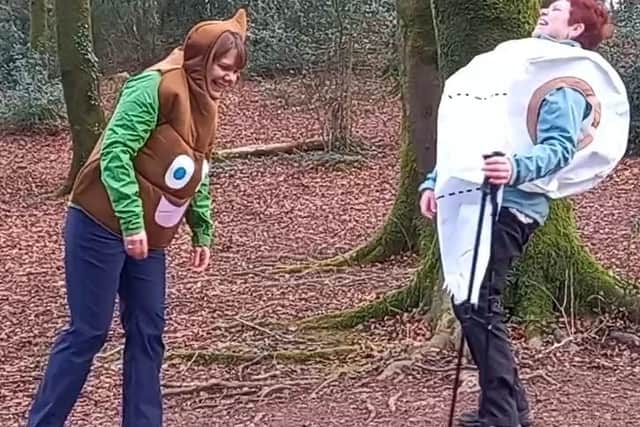 Devon women embark on 630 mile trek dressed as poo and toilet roll