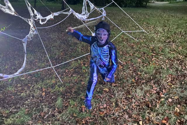 Along with finding our usual collection of nature-inspired rubbings, visitors can also spot glowing lanterns, ghoulish props, leaky cauldrons, and spider webs while exploring the trail this autumn.