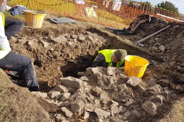 Alongside this, three additional trenches across the presumed area of the castle ramparts have uncovered a series of different layers of various ages, and include evidence of possible post holes.