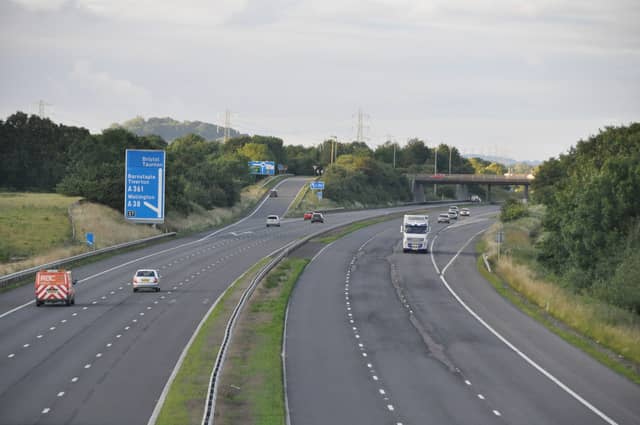 The M5 at Junction 27, the North Devon junction - Credit: Lewis Clarke