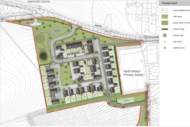 The ‘revised matters’ application for the 3.3 hectare site will be delegated to officers to approve, but a separate new proposal will be submitted for the access road which includes moving the 30 mph speed limit further to the west, relocating the pedestrian crossing and providing an additional access to the pumping station. A link to the rear of the primary school may also be considered in a separate application.