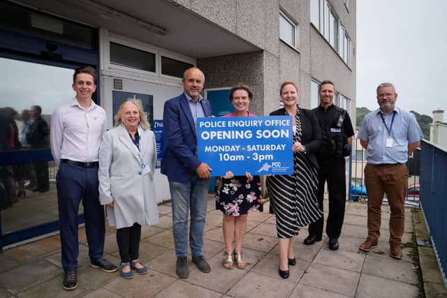 (Centre, L to R) Councillor Paul Crabb, North Devon MP Selaine Saxby and Devon & Cornwall Police Commissioner Alison Hernandez - Credit: OPCC