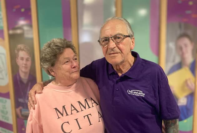 Terry Blewett, with wife Arlette Credit: Over and Above