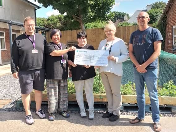L-R Ace Aver, Paul Curtis, Laimei Curtis and Bart Boerboom from Space with Francis Bell of Barnstaple in Bloom (centre)