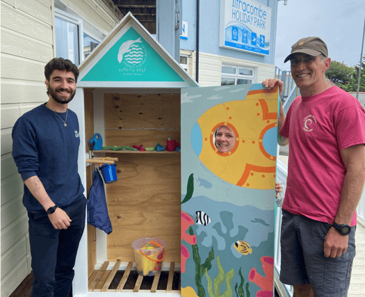 The opening of the new Ilfracombe Holiday Park toy library inspired by Plastic Free North Devon. Credit: PFND