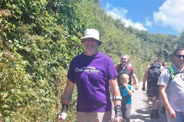 He survived ‘flesh eating disease’ necrotising fasciitis, leukaemia, sepsis, a brain seizure, left leg amputation at the hip and a stroke thanks to the quick-thinking, care and treatment of hospital staff.