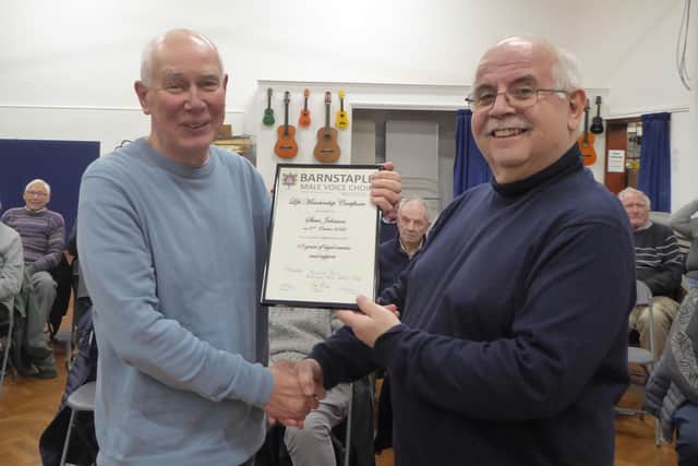 “The coming season will see joint concerts with the Minehead and the Avon and Somerset Police Male Voice Choirs, as well as some more informal appearances.”