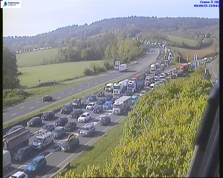 Live: M5 collision near Exeter causes slow traffic