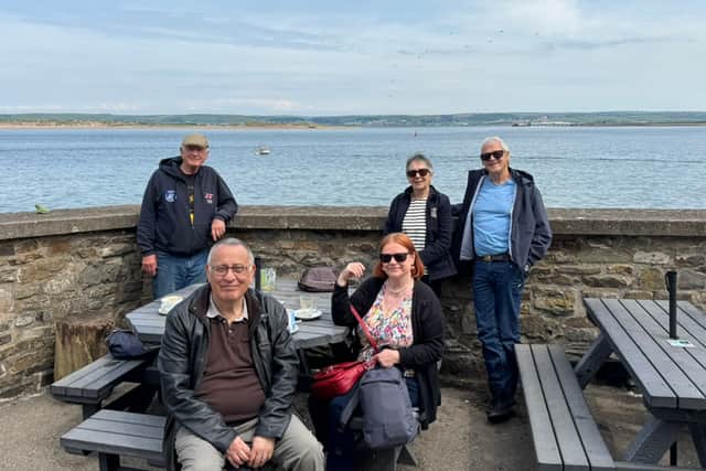 Some of the Breton visitors to Torrington and North Devon enjoy a trip to Appledore.