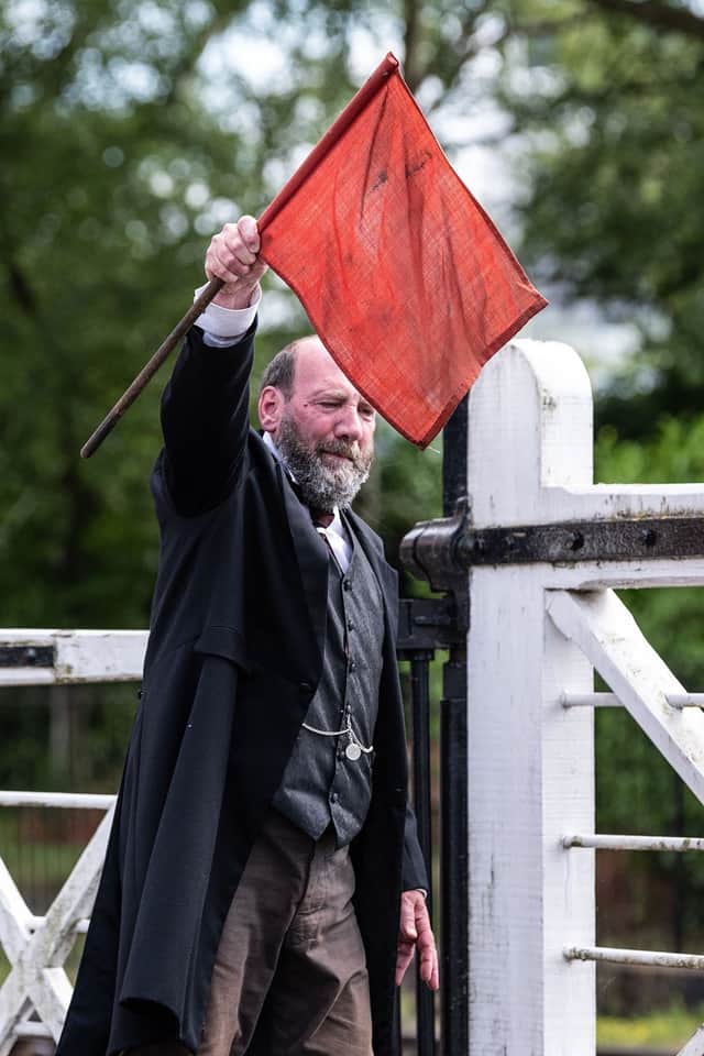Gerald Dickens in a previous performance as The Signalman. Credit: Didcot Railway Centre
