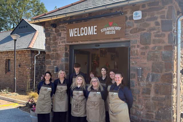 The Aller Cross team ahead of the shop's opening