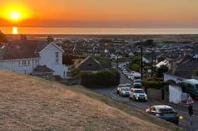 Busy Westward Ho! as seen from Bone Hill, Northam