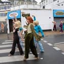 Bringing the groove to Ilfracombe – the Switchframe dancers took to the streets for their latest film. Credit: David Keightley - How about Dave Photography