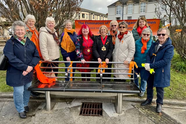 Members of Soroptimists International Barnstaple and District at the petal scattering event in the town centre last year, alongside the then mayor, Councillor Janet Coates. Credit: Viral PR
