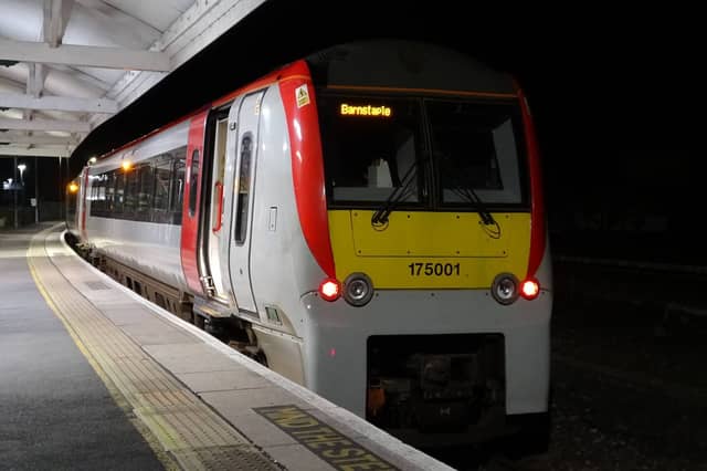 Class 175 test train at Barnstaple