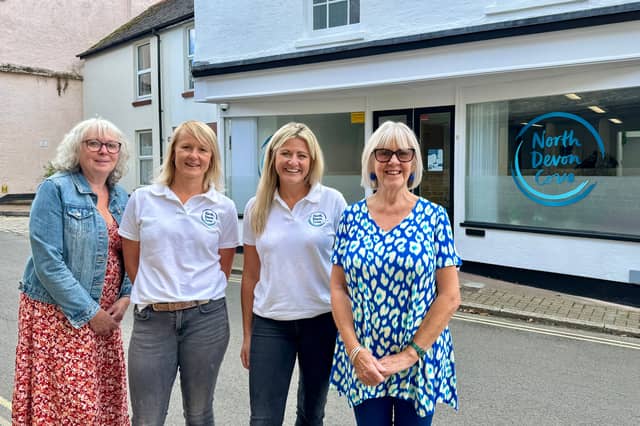 North Devon Cove will open on Monday at Litchdon Street in Barnstaple. Pictured are Sue Capp, Jo Springett, Izzy Bradley and Pat Glover. Credit: North Devon Today