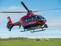 A Devon Air Ambulance helicopter. The charity needs £4.9 million to complete its new headquarters at Exeter Airport  