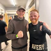 Jed Avery with British, Commonwealth and European champion Gavin Gwynne