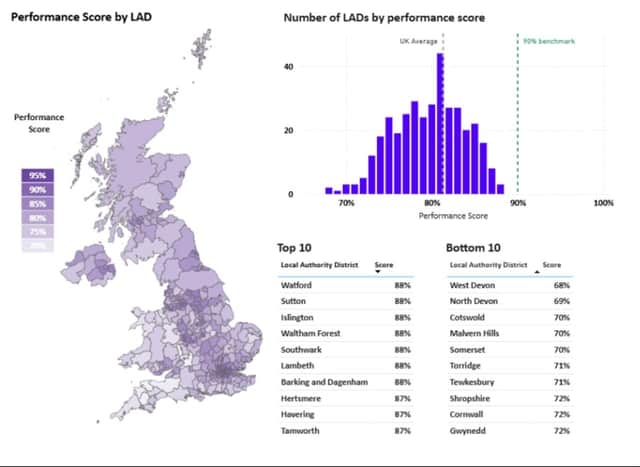 The local authority data produced by Ofcom in its latest Mobile Matters report. Credit: Ofcom