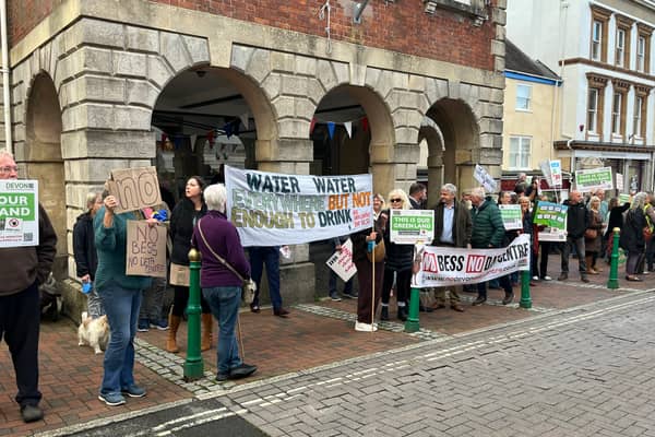 Protesters against the AI data centre proposed for Torrington. Credit: Alison Stephenson
