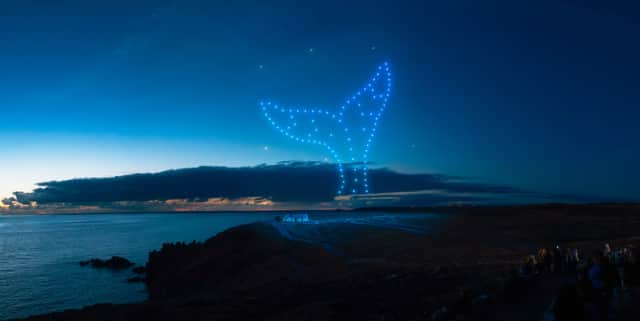 A drone show put on by Afterglow at Land's End. Similar skills will be brought to West Buckland School for a festive show on November 28.