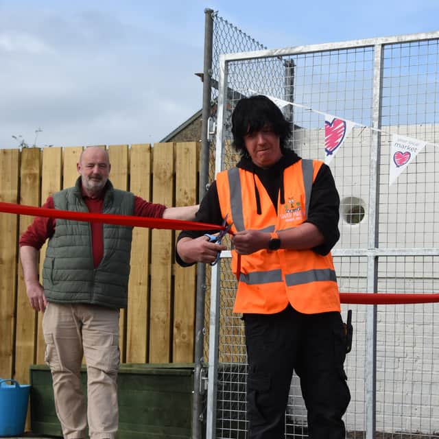 Adam officially opening the new outdoor market area at South Molton Pannier Market.