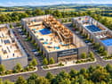 An AI-generated concept illustration of the exterior of the proposed North Devon Action Sports Centre. It shows an early vision only and does not represent a selected site, final design or planning proposal