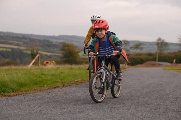 The pump track at Woolley Woods on the Arlington Estate, which is free to enter and use by cyclists of all ages, with trails for walkers too.