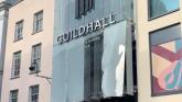Lorry strike forces glass removal at Exeter Guildhall entrance