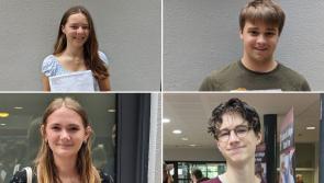 Bideford College students celebrating after receiving GCSE results