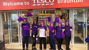 Staff at Tesco Braunton prepare for purple weekend of fundraising before red-hot firewalk