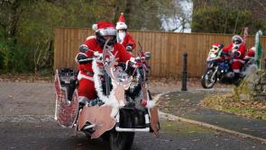 Pictures: Biking Santas call in at Children’s Hospice South West