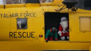 Pictures: Santa flies over North Devon as a Sea king returns to local skies