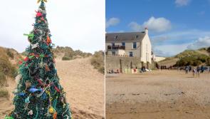 The rubbish Christmas tree returns to Croyde Beach