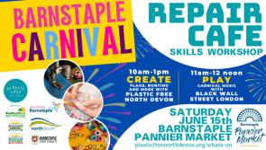 Repair café and drumming workshop at Barnstaple Pannier Market