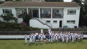 Bowls England celebrate with Ilfracombe bowlers
