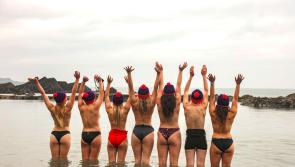 Topless swim supports hospital charity
