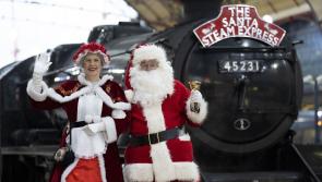 Festive train puts families in Christmas mood with mulled wine and mince pies
