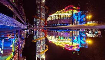 Barnstaple Fair puddle reflection credit Tony Dredster
